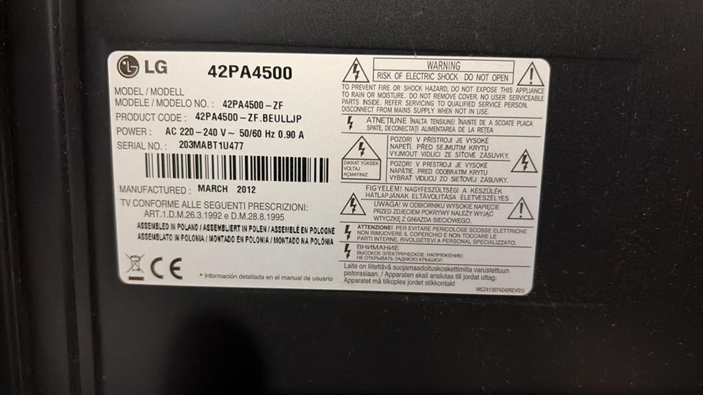 LG 42PA4500 Plasma TV - 42 inch HD Ready, 50 Hz, HD Ready (720p), Ophalen of Verzenden, 100 cm of meer