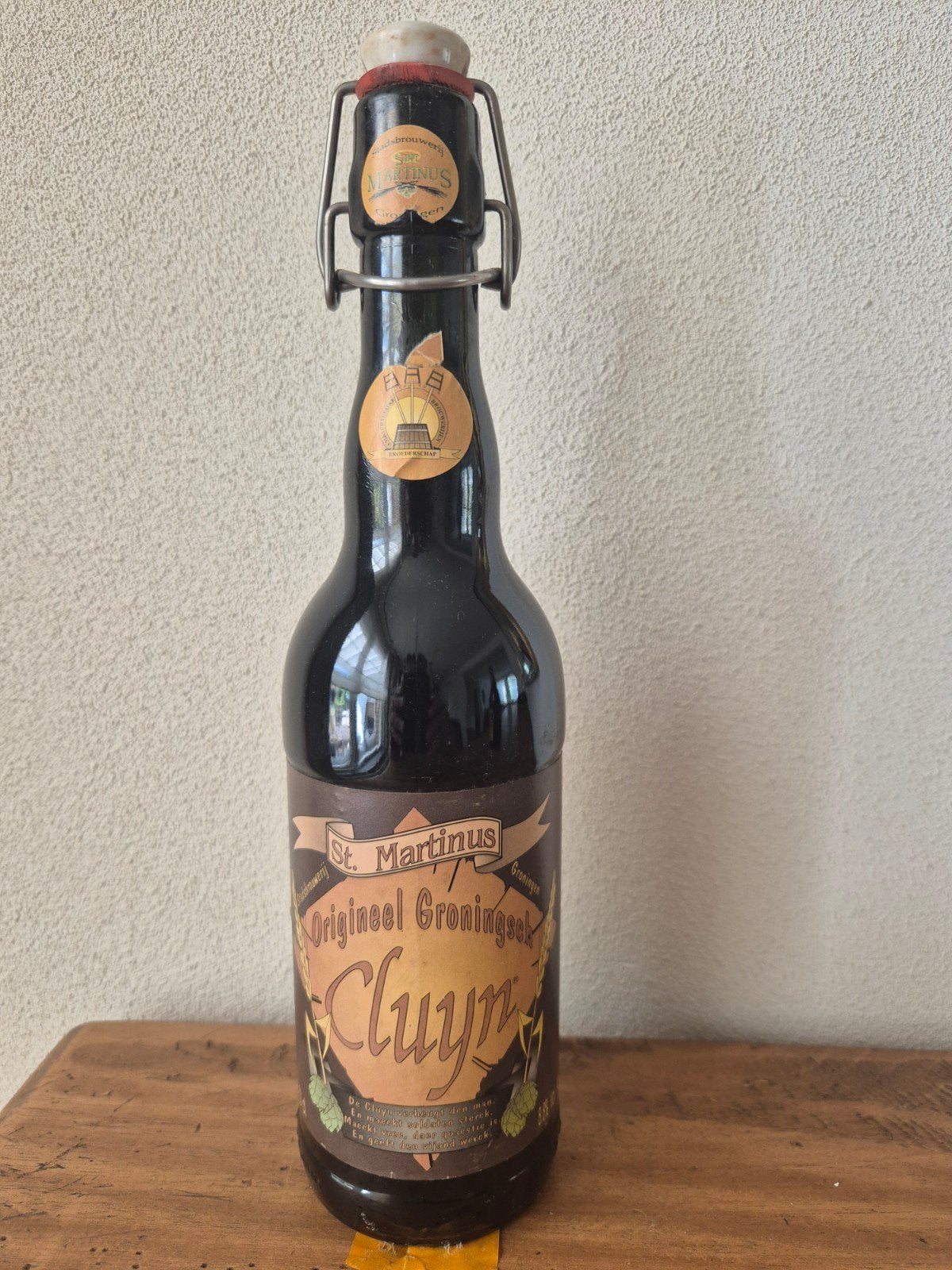 Fles 1992 Origineel Groningsch Cluyn bier br. St. Martinus, Ophalen of Verzenden, Zo goed als nieuw, Flesje(s), Overige merken