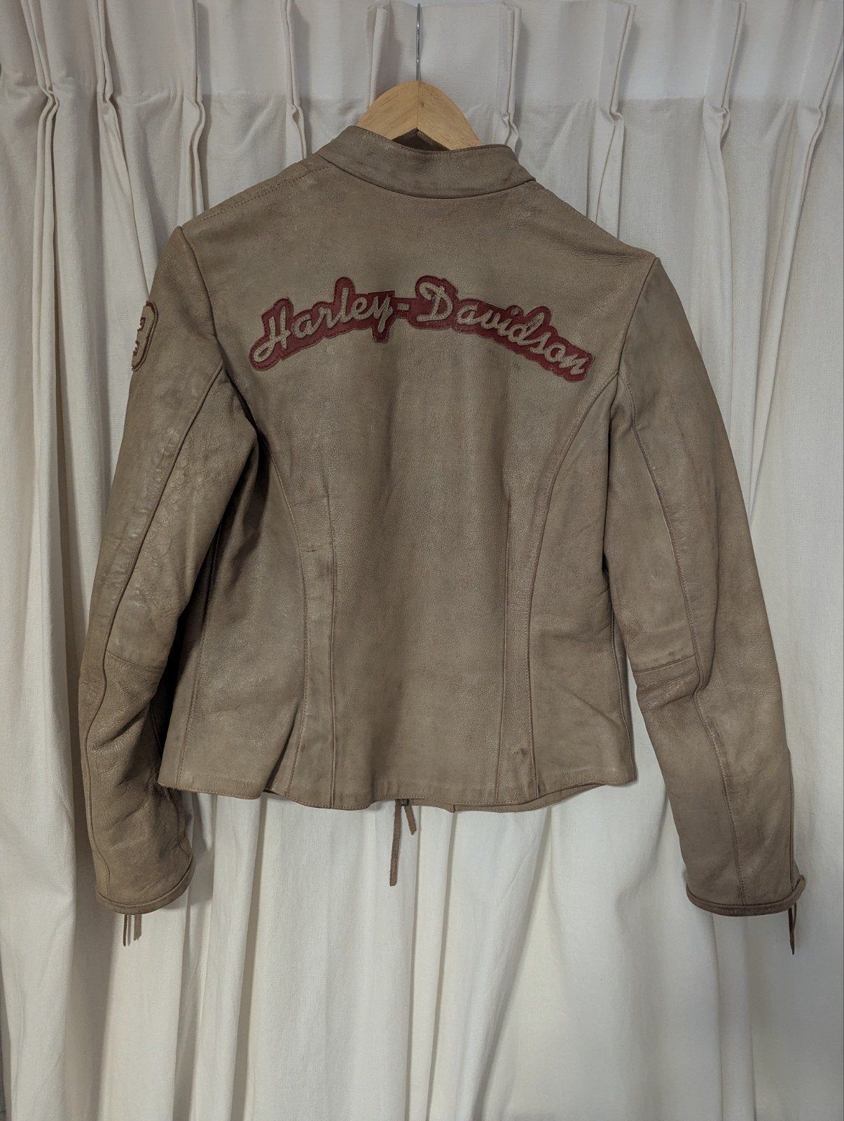 vintage Harley Davidson jas dames, Motoren, Kleding | Motorkleding, Ophalen, Dames, Jas | leer