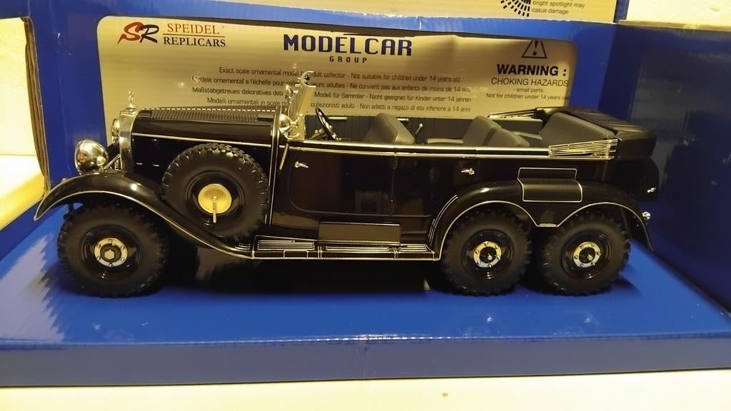 Mercedes Benz G4 W31 zwart 6 - wheeler WWOII Mcg 1:18 KRD, Ophalen of Verzenden, Zo goed als nieuw, Auto, Overige merken