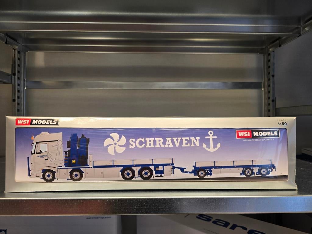 WSI Models, Schraven. Mercedes-Benz met Palfinger kraan, Hobby en Vrije tijd, Modelauto's | 1:50, Verzenden, Nieuw, Bus of Vrachtwagen