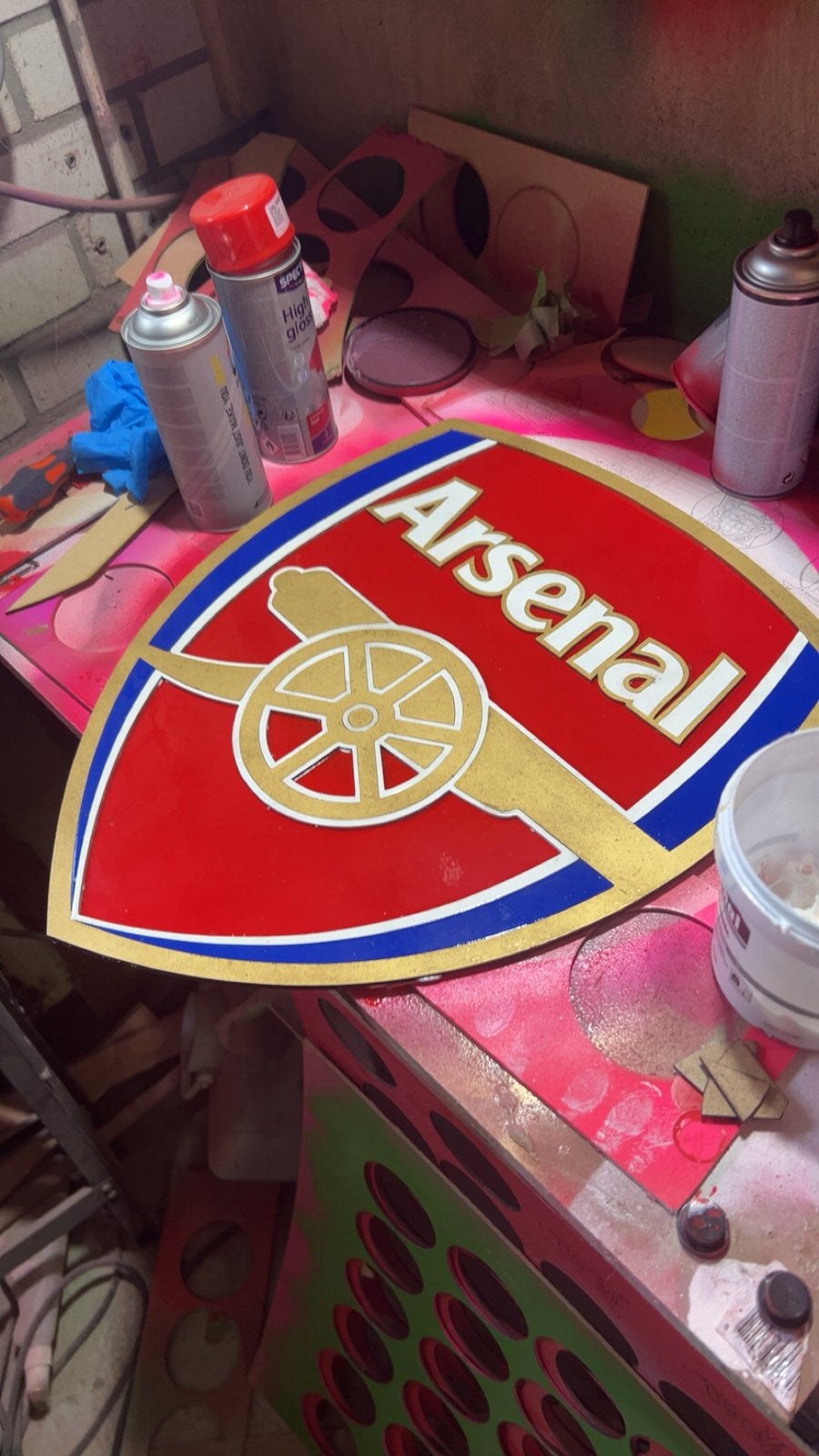 Houten Arsenal Bord, Verzamelen, Sportartikelen en Voetbal, Nieuw, Overige typen, Buitenlandse clubs, Ophalen of Verzenden