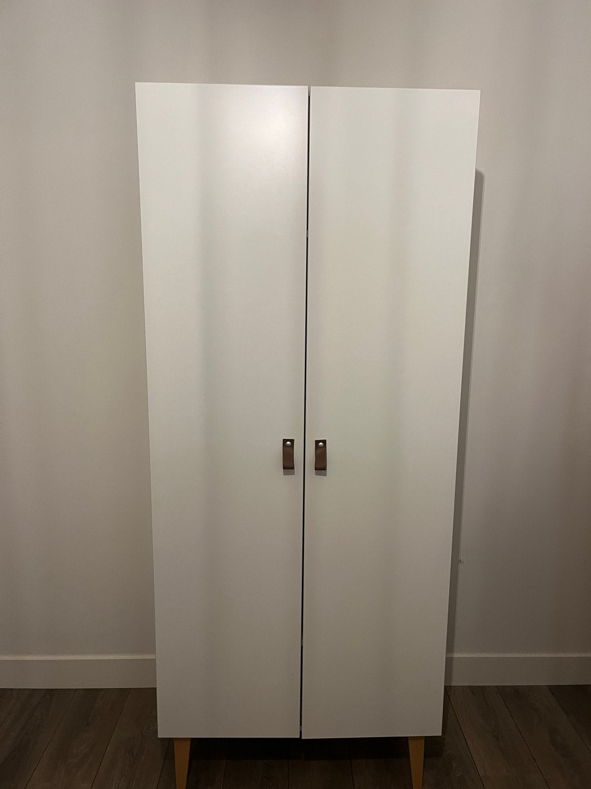 Witte kledingkast met leren handgrepen Bopita, Ophalen, Gebruikt, 50 tot 100 cm, 150 tot 200 cm