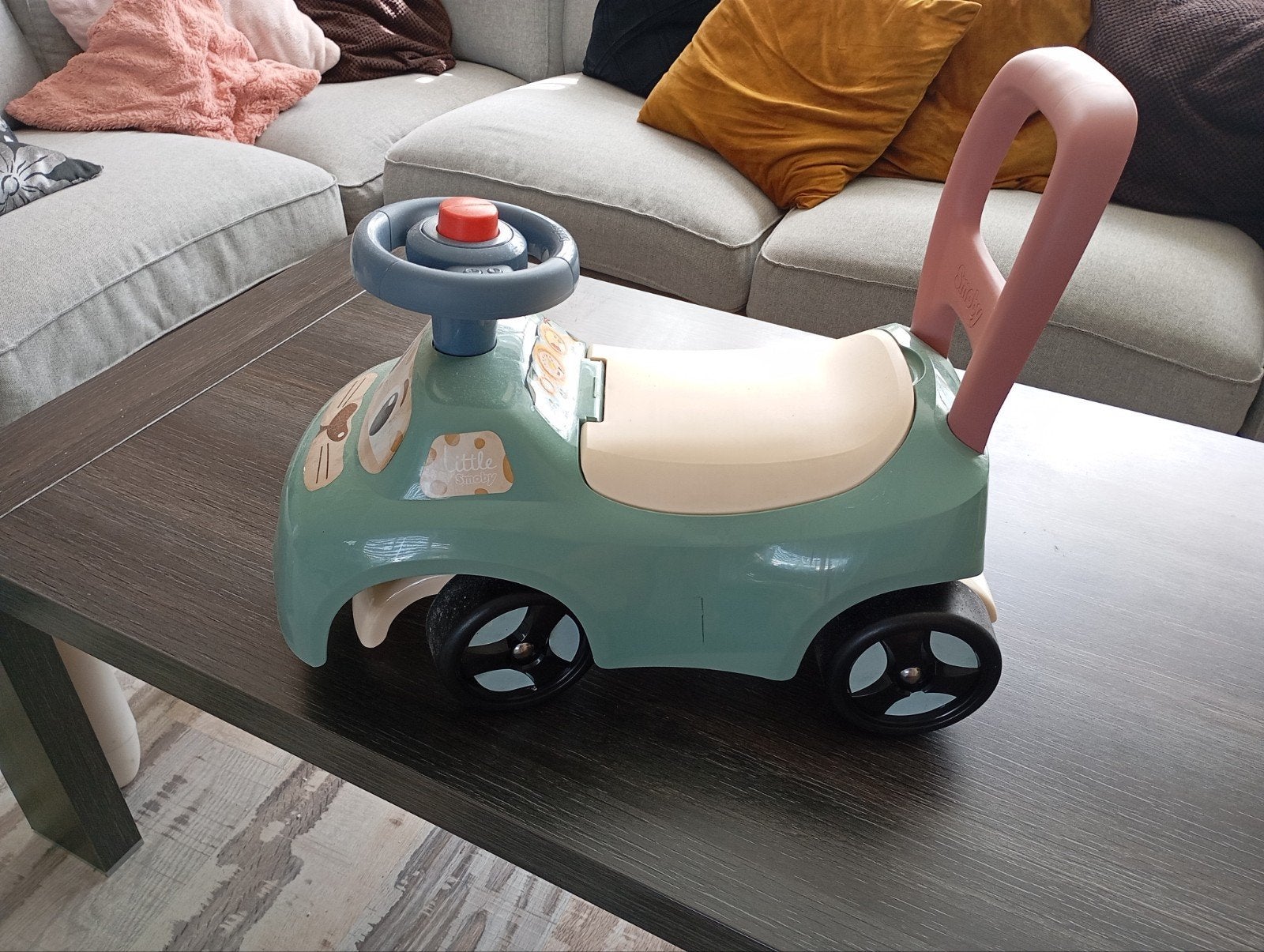 Smoby Loopauto Little Smoby Groen, Ophalen, Zo goed als nieuw, Loopvoertuig