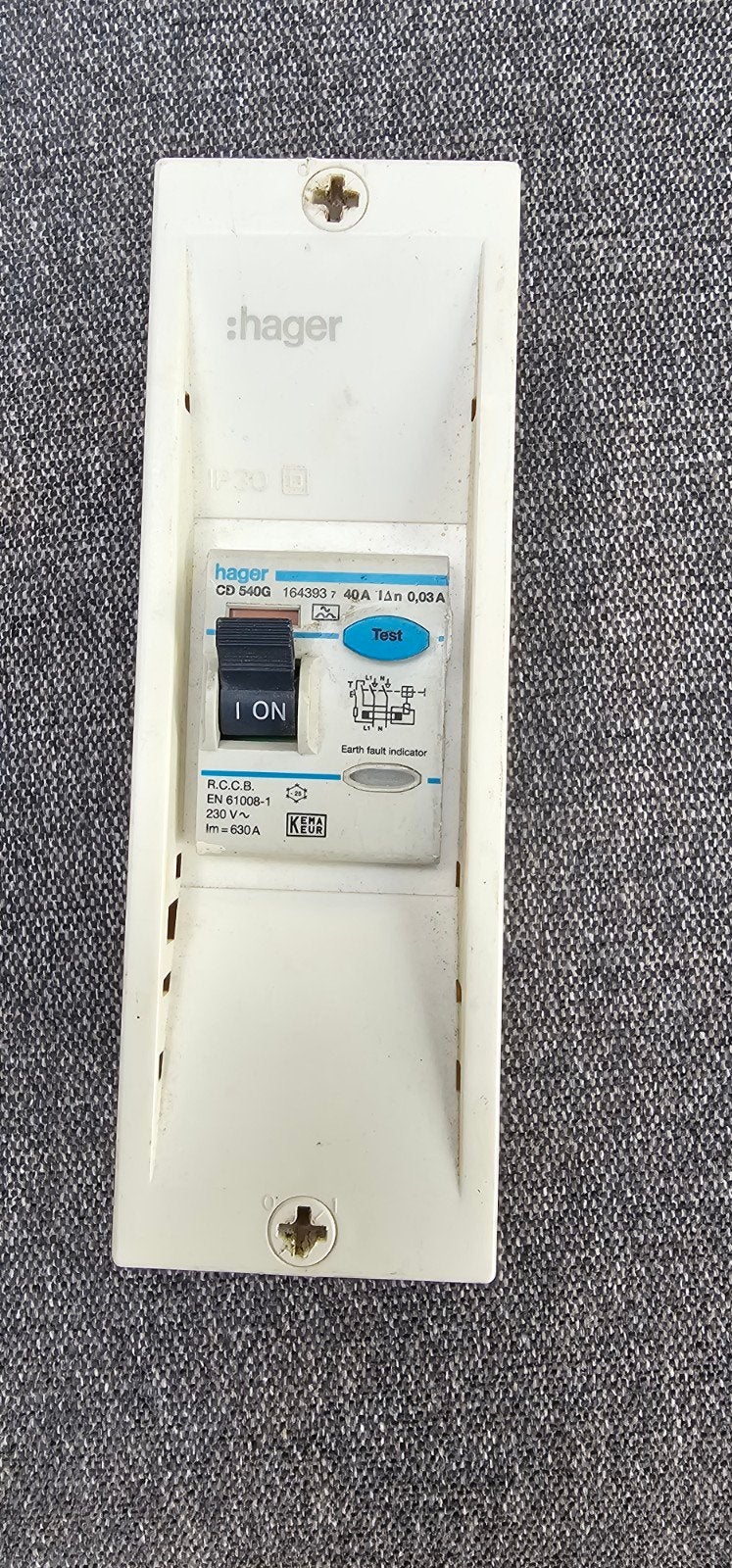 Hager Aardlekschakelaar CD 540G 40A 0,03A, Ophalen of Verzenden, Overige typen