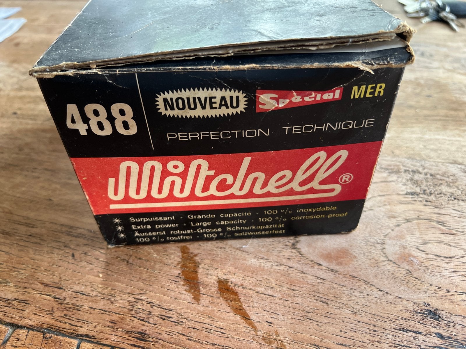 Mitchell 488 Zee Vismolen - Compleet in originele doos (1973, Verzenden, Zo goed als nieuw, Molen