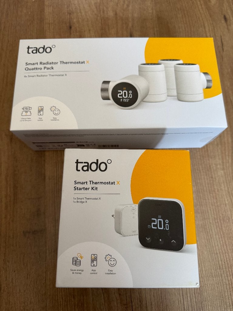 TADO X Set (Thermostaat+Bridge + 4x Radiatorknop) - NIEUW, Ophalen of Verzenden, Slimme thermostaat, Nieuw