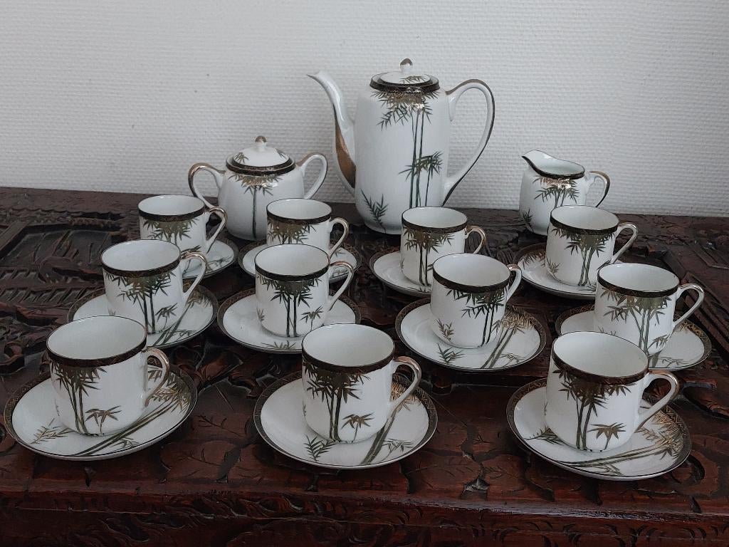 Japans Thee Servies Meijyo Kutani, Antiek en Kunst, Antiek | Servies compleet, Ophalen of Verzenden