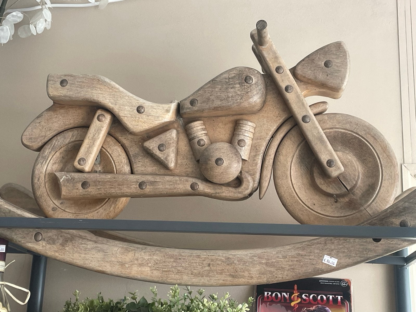 Houten Schommelmotor - Uniek Decoratiestuk, Ophalen, Zo goed als nieuw