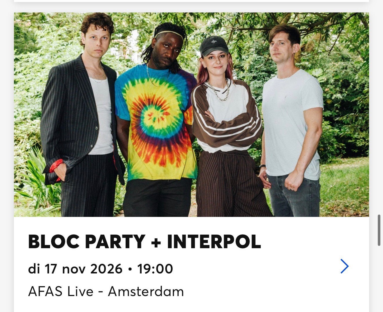 Bloc Party and Interpol AFAS Live amsterdam te koop, Tickets en Kaartjes, Drie personen of meer, November