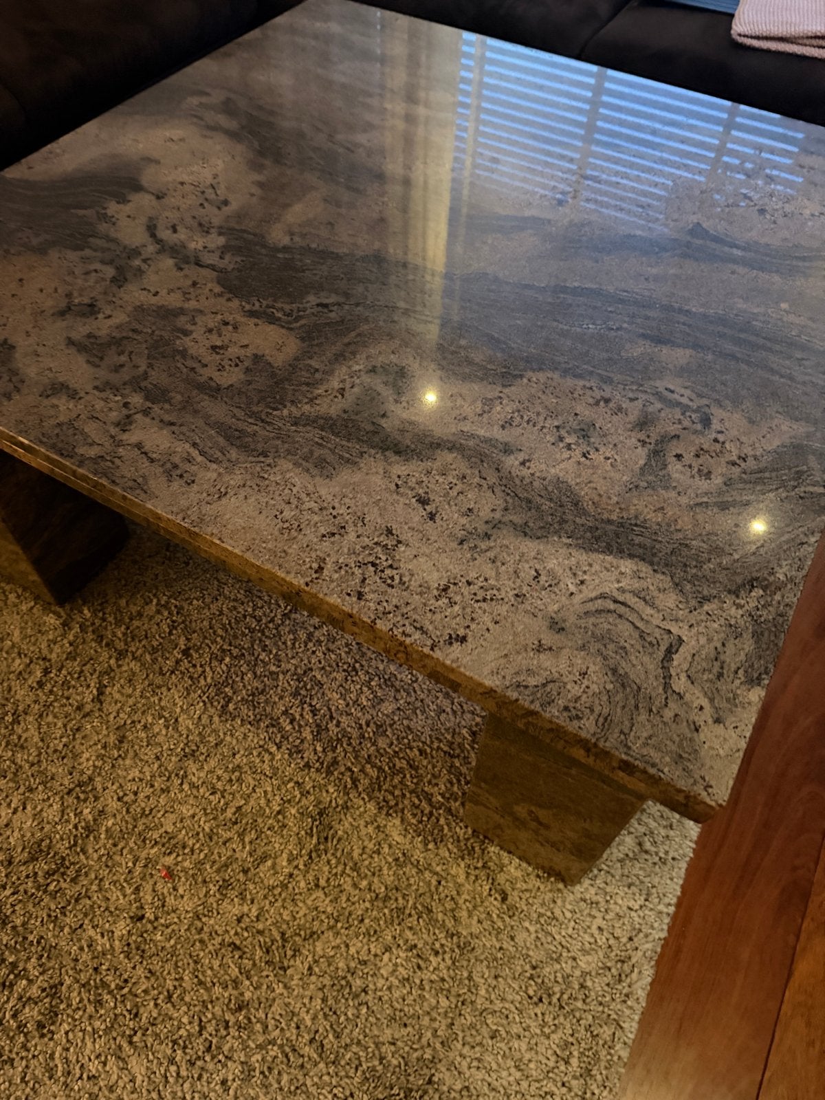 Salontafel van natuursteen - graniet, Ophalen, Overige materialen, Gebruikt, Vierkant