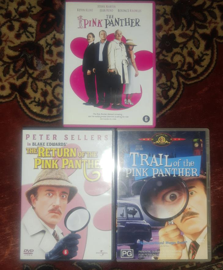 3x (return en trail of the) PINK PANTHER / Peter Sellers, Vanaf 6 jaar, Ophalen of Verzenden, Zo goed als nieuw, Actiekomedie