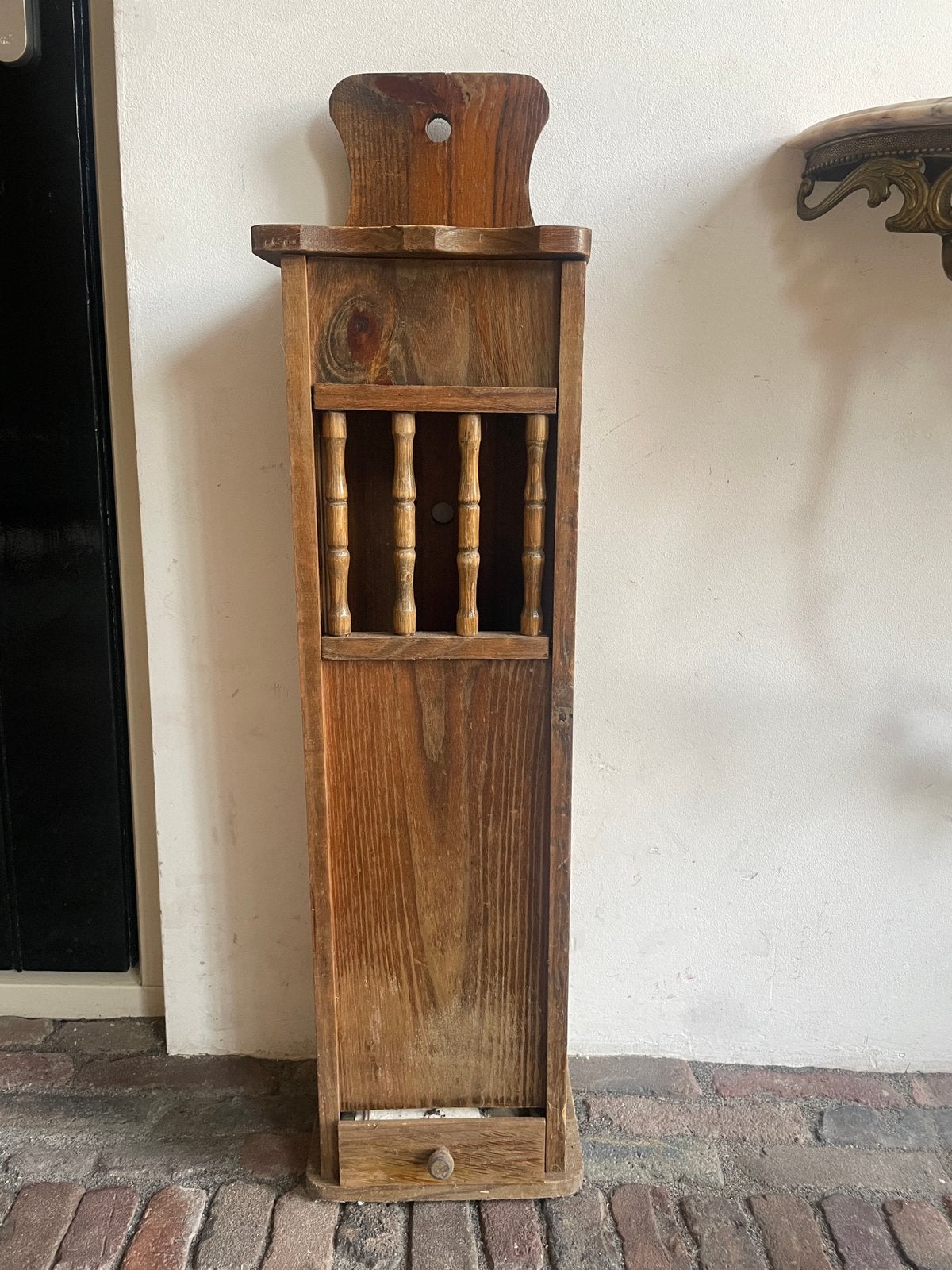 Stokbroodkastje Frans met lade antiek brocante, Ophalen of Verzenden