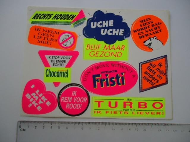 sticker CHOCOMEL FIETS VEL plastic nutricia zoetermeer, Verzenden, Zo goed als nieuw