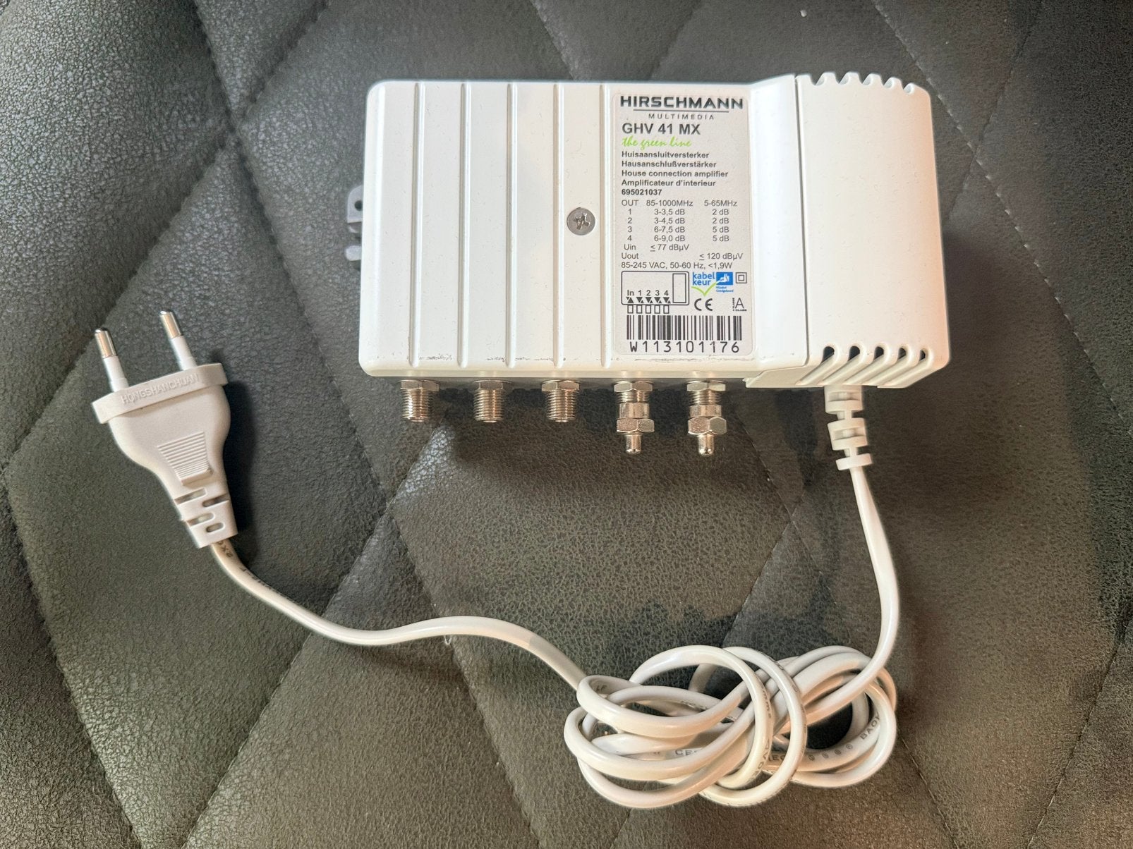Hirschmann GHV 41 MX Coax Signaalversterker 4-uitgangen, Ophalen of Verzenden, Gebruikt