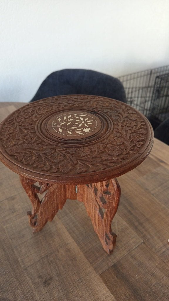 Antiek tafeltje uit Indonesië, Ophalen, Minder dan 45 cm, Minder dan 55 cm, Gebruikt