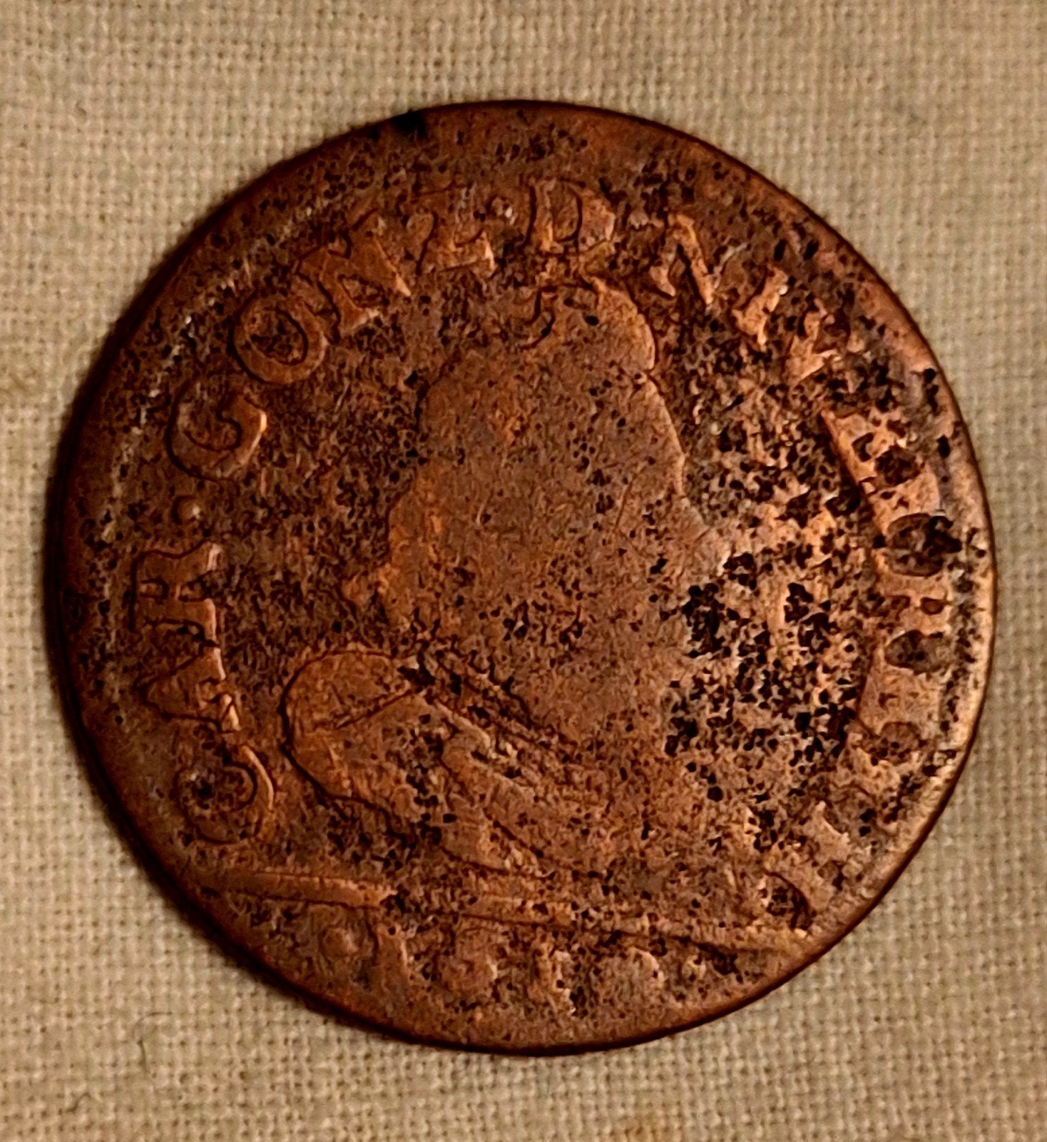 Zeldzame Koperen 2 Liards 1610 - Karel I van Gonzaga (Arches, Ophalen of Verzenden