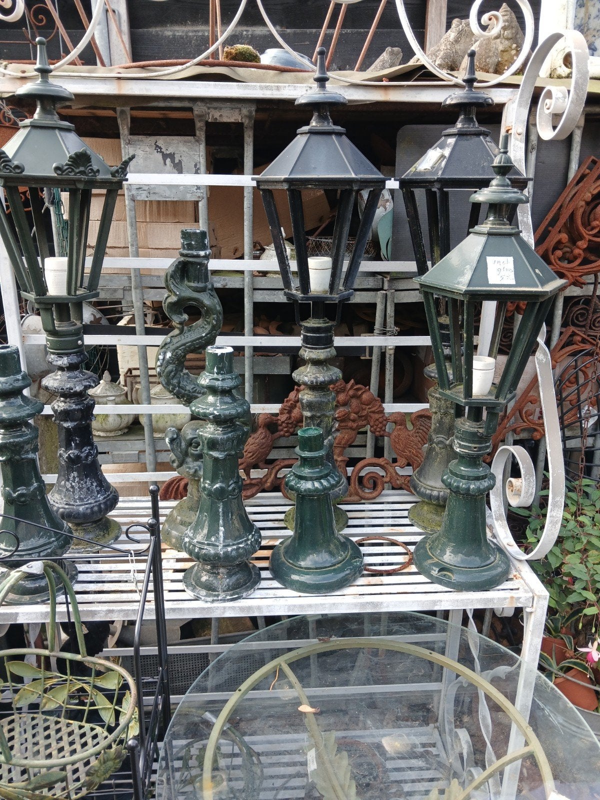 Terraslantaarn op sokkel antiek model Tuinverlichting, Ophalen