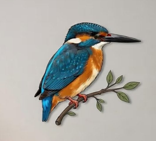 Muurdecoratie IJsvogel op tak metaal, Huis en Inrichting, Woonaccessoires | Wanddecoraties, Metaal, 20 cm, Meerkleurig, Ophalen of Verzenden