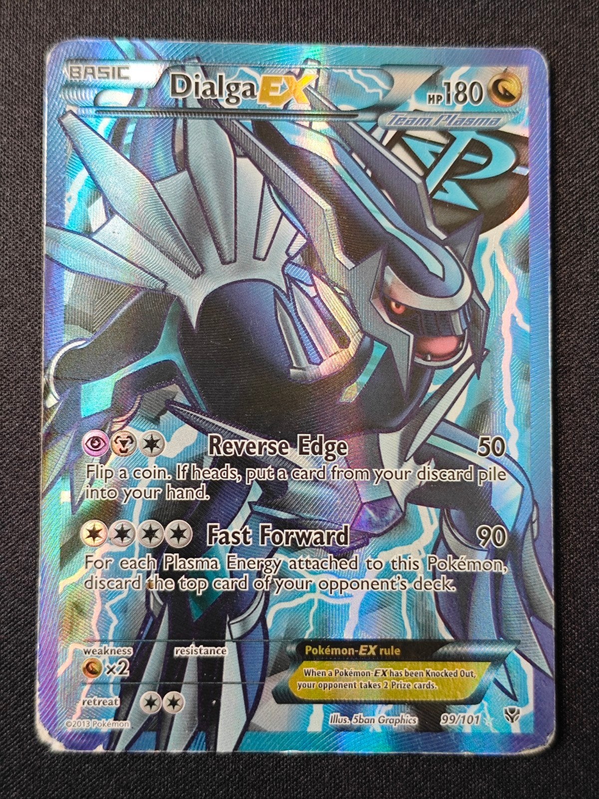 Dialga EX PLB 99 | Zeldzame Dialga Team Plasma, Ophalen of Verzenden, Gebruikt, Losse kaart, Foil