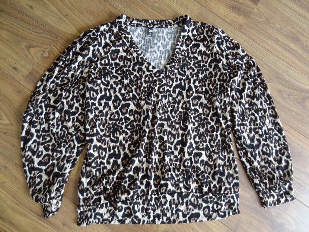 Ladies fashion top, Meerkleurig, Maat 42/44 (L), Lange mouw, Gedragen