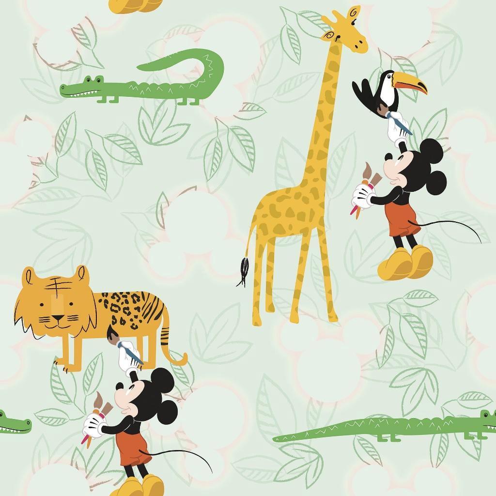 Mickey Mouse Vlies Behangrol - 1005x53 cm - Zoo Jungle Kamer, Ophalen of Verzenden, Minder dan 10 m²