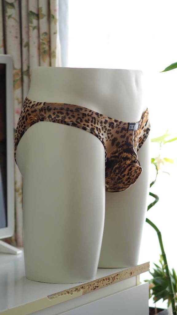Semi Transparante Slip met Luipaard Print maat XS, Kleding | Heren, Ophalen of Verzenden, Overige kleuren, Slip
