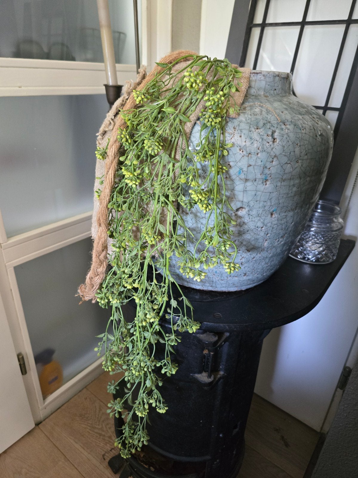 Brynxz pot groot en zwaar met decoratie, Huis en Inrichting, Ophalen, Gebruikt, Blauw, Met patroon/structuur