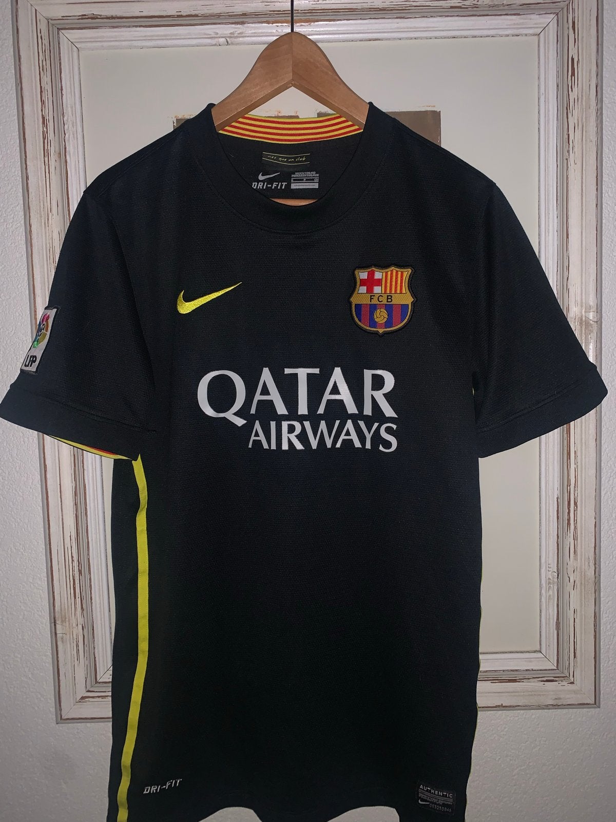 FC Barcelona uitshirt 2013-2014 - Zwart - Maat S, Kleding | Heren, Sportkleding, Zo goed als nieuw, Voetbal, Maat 46 (S) of kleiner