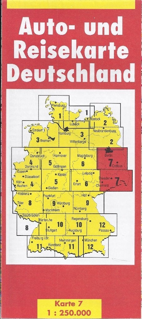 plattegrond autokaart berlijn-cottbus-dreesden karte 7, Ophalen of Verzenden, Zo goed als nieuw, 2000 tot heden, Landkaart