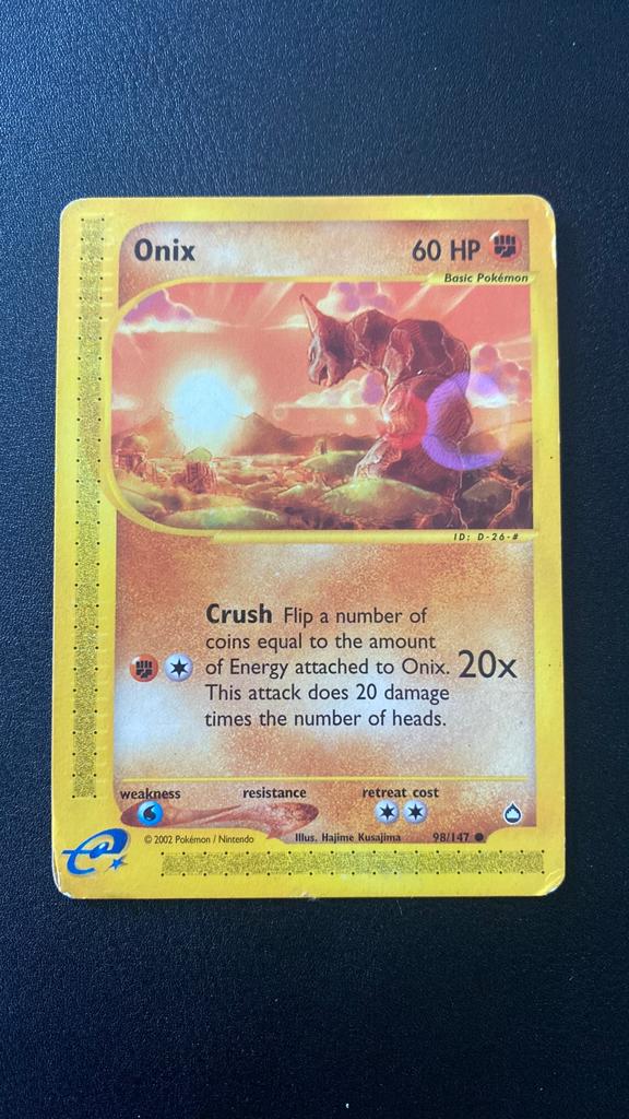 Pokemon onix 98/147 aquapolis, Ophalen of Verzenden, Gebruikt, Losse kaart