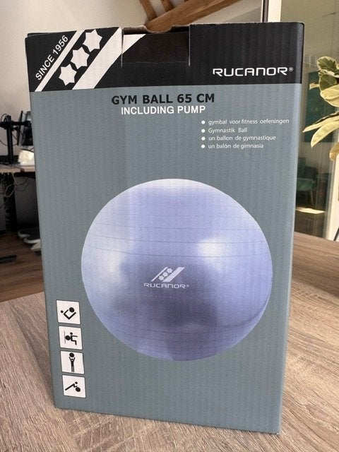 Gym ball Rucanor 65 cm, Sport en Fitness, Fitnessmaterialen, Ophalen of Verzenden, Nieuw, Benen, Fitnessbal