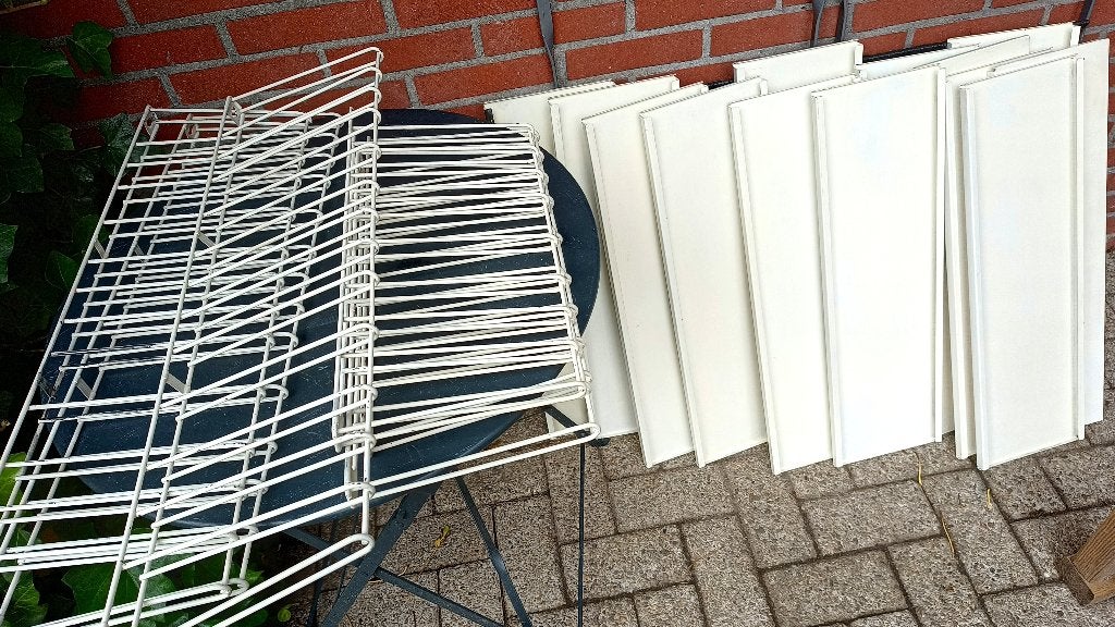 Vintage Tomado boekenrek (6 dragers en 13 planken) gemerkt, Ophalen, Gebruikt