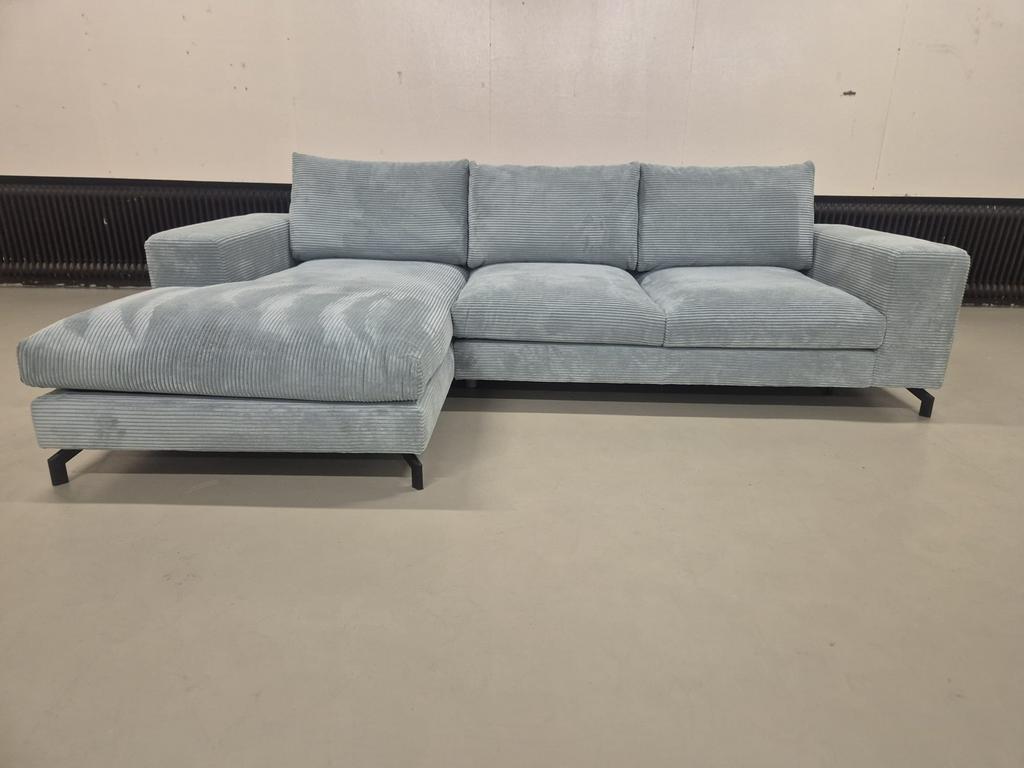SHOWROOM OUTLET - Hoekbank Shadow - Aqua - Ribcord - Design, Laan der Techniek 21, Veenendaal, 250 tot 300 cm, JC Furniture, Nieuw
