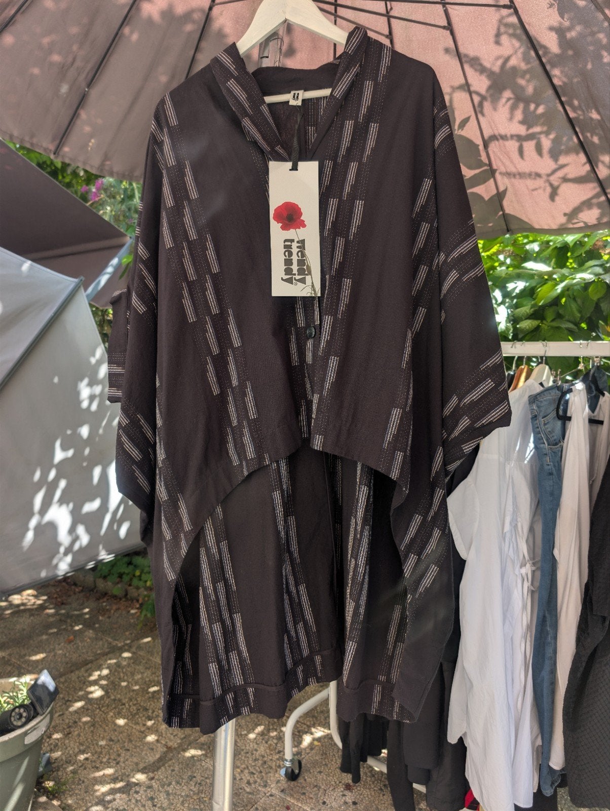 Wendy Trendy Blazer Cape Zwart Meerkleurig Wit/Lila Maat 46, Ophalen of Verzenden