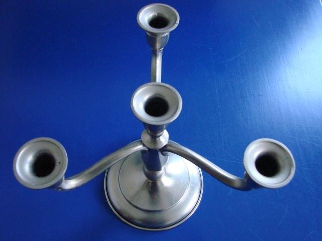 vintage tin / tinnen? kandelaar voor 4 kaarsen, Ophalen of Verzenden