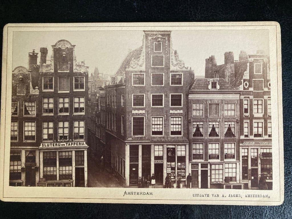 Amsterdam, Oudezijds Achterburgwal/Halsteeg ca. 1868, Verzenden, Foto, Zo goed als nieuw, Gebouw