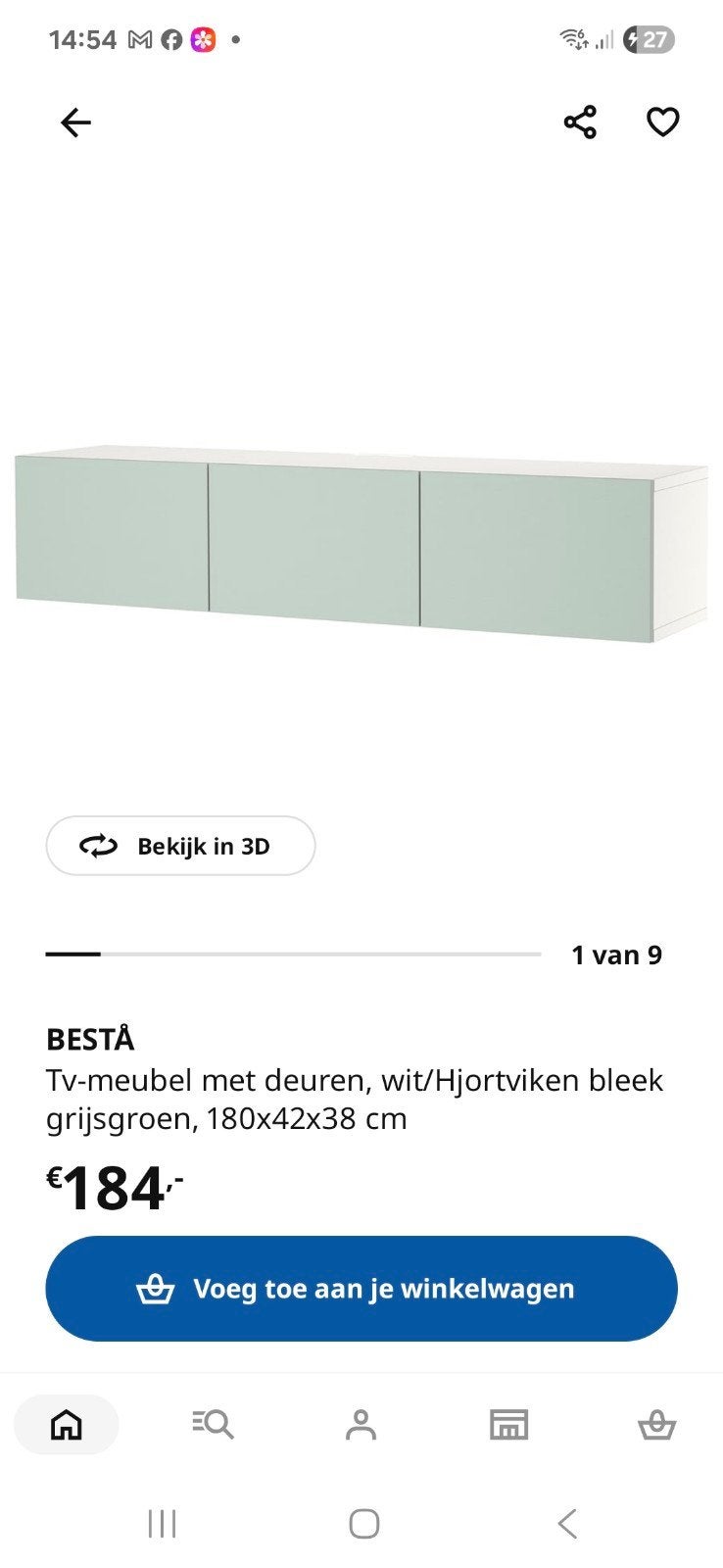 IKEA Besta TV meubel - Onbeschadigd, Ophalen, 150 tot 200 cm, Zo goed als nieuw, Minder dan 100 cm