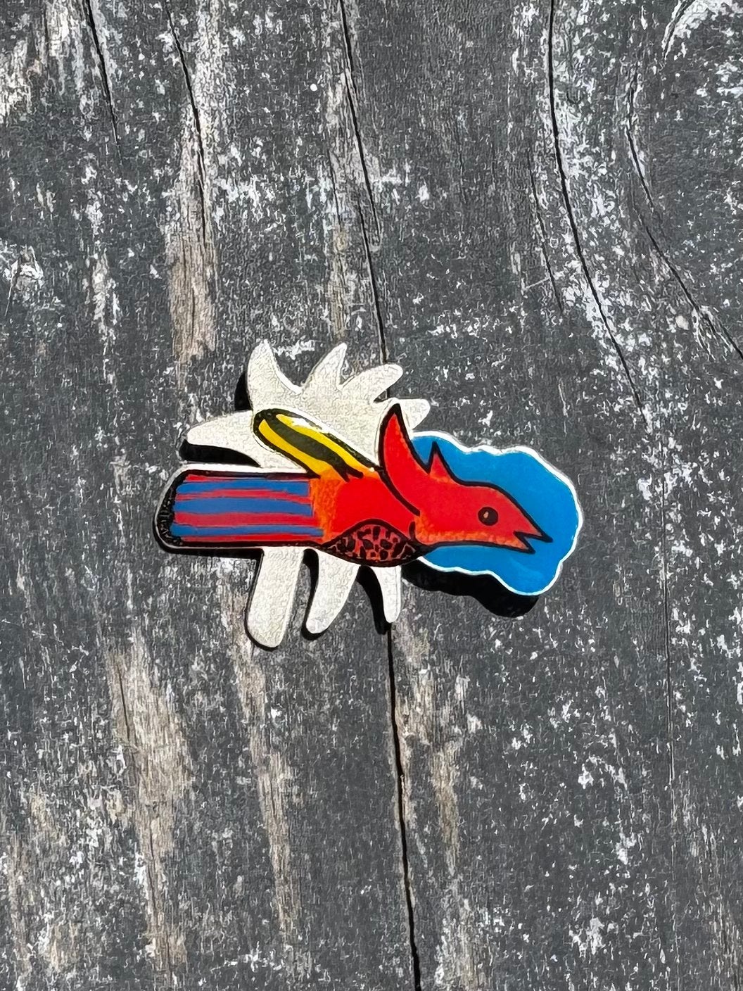 Prachtige Corneille vogel broche (Zilver / Emaille) + Doosje, Ophalen of Verzenden, Zo goed als nieuw