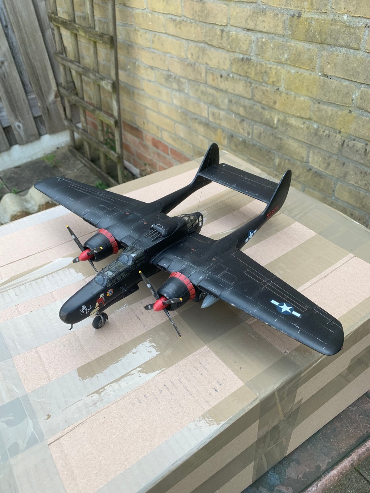 Northrop P-61 Black Widow schaal 1:48 gebouwd, Overige merken, Gebruikt, Ophalen of Verzenden, Groter dan 1:72