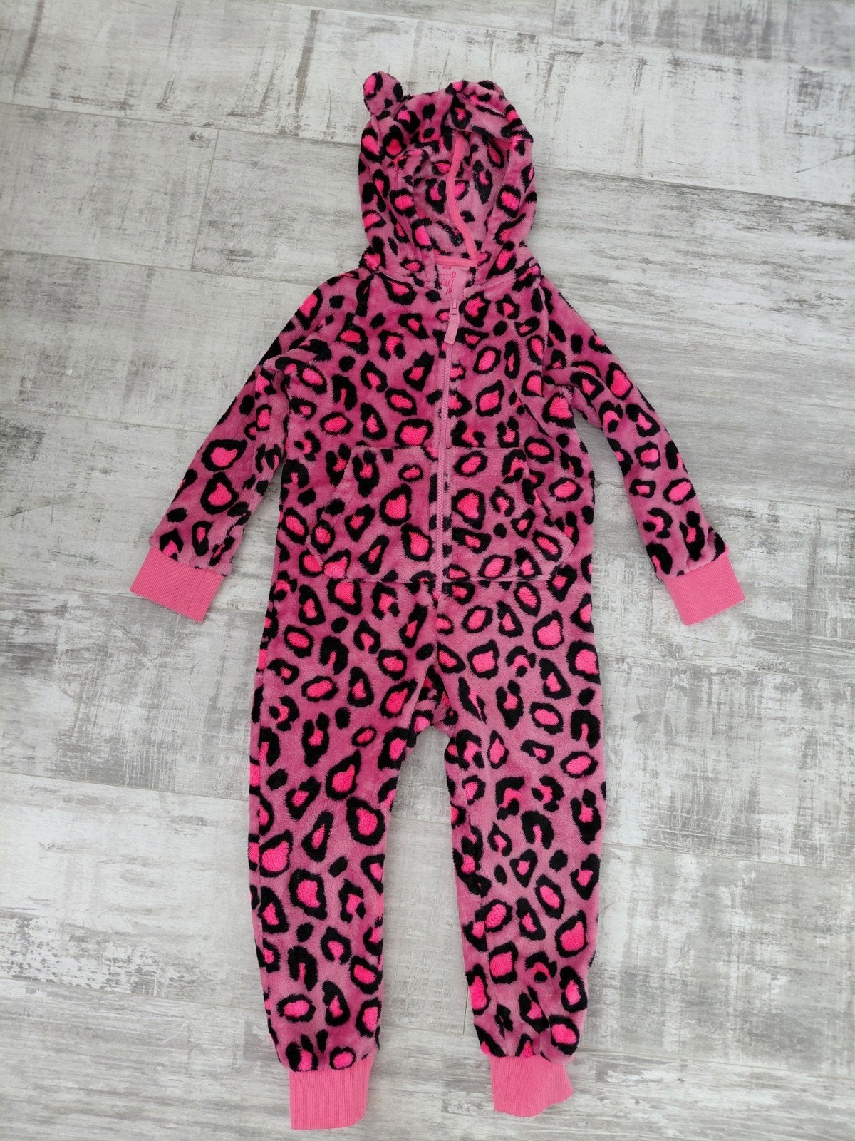 Onesie We Fashion roze luipaardprint maat 110-116, Nacht- of Onderkleding, Meisje, Ophalen of Verzenden, Zo goed als nieuw