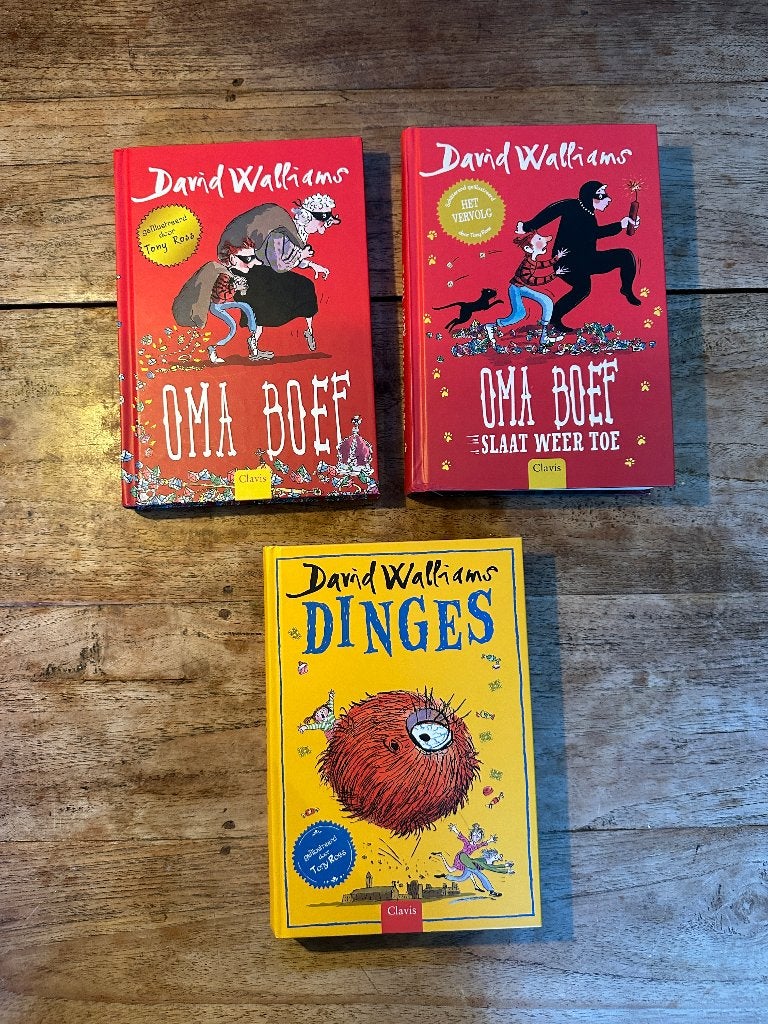 David Walliams - Oma Boef 1 en 2 + Dinges, Boeken, Gelezen, Fictie algemeen, Ophalen of Verzenden, David Walliams