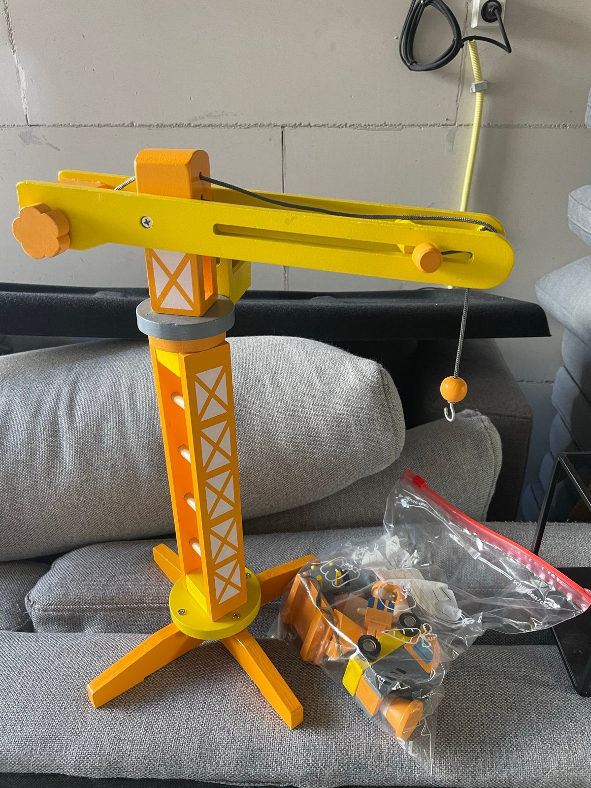 Houten hijskraan met accessoires - compleet, Ophalen of Verzenden, Gebruikt