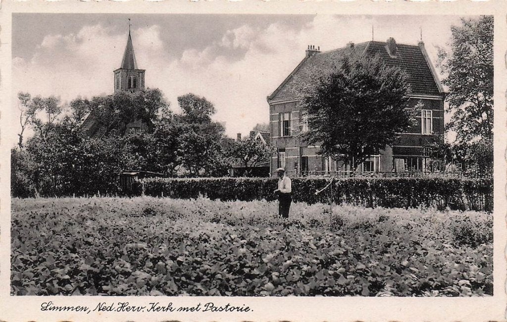 702-118-039 Limmen Ned Herv Kerk Met Pastorie, Verzenden, Voor 1920, Noord-Holland