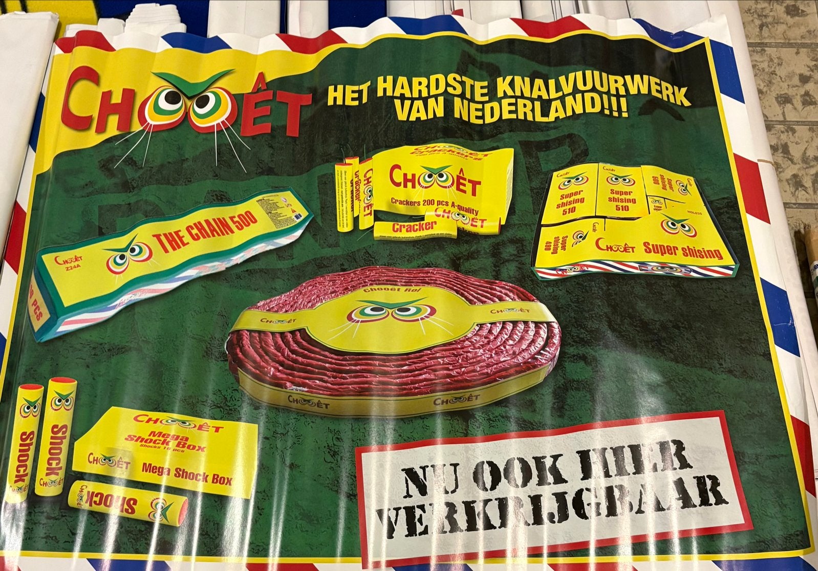 Vuurwerk poster chooet, Ophalen of Verzenden, Versiering