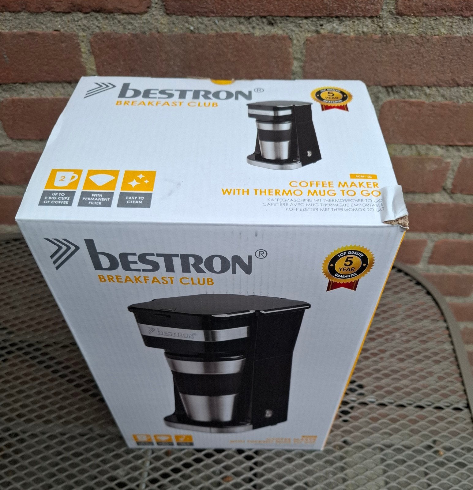 Bestron koffiemaker met thermobeker, Ophalen, Zo goed als nieuw