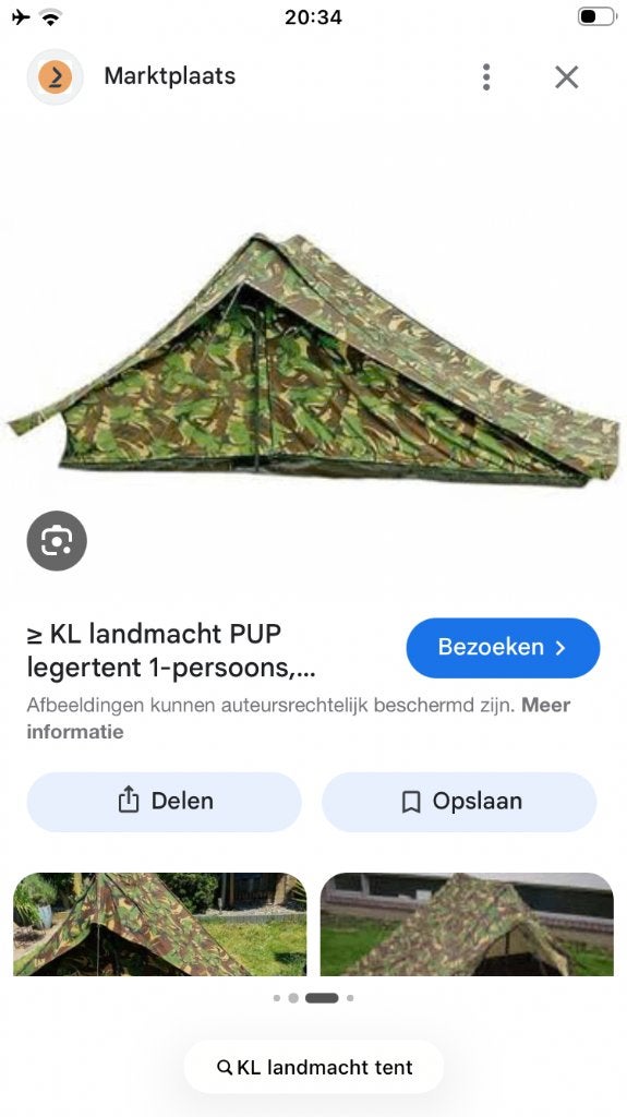 KL landmacht tent, Ophalen, Gebruikt, Tot en met 2