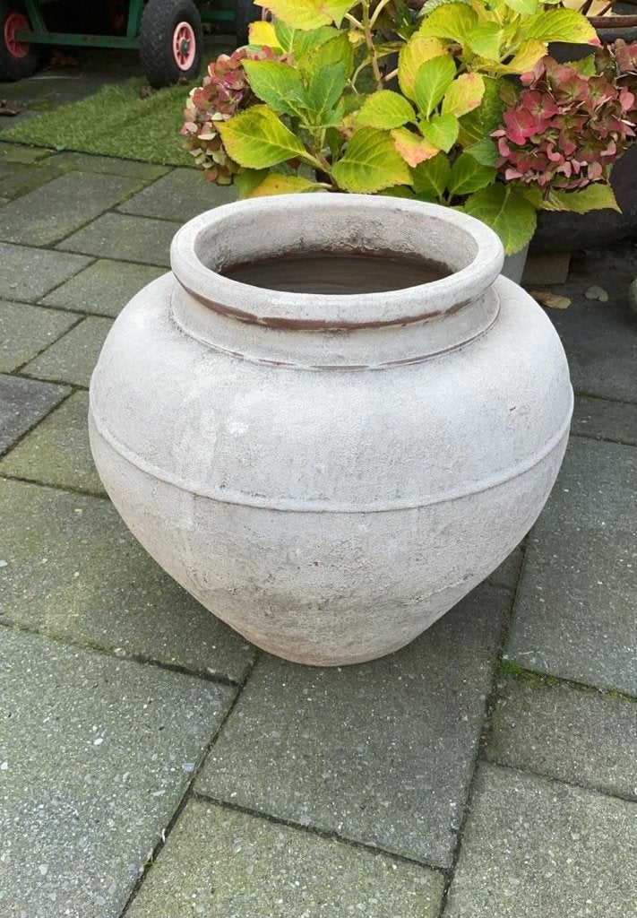 Prachtige grote grijze Vaas / Bloempot, Ophalen, Zo goed als nieuw, Steen/keramiek