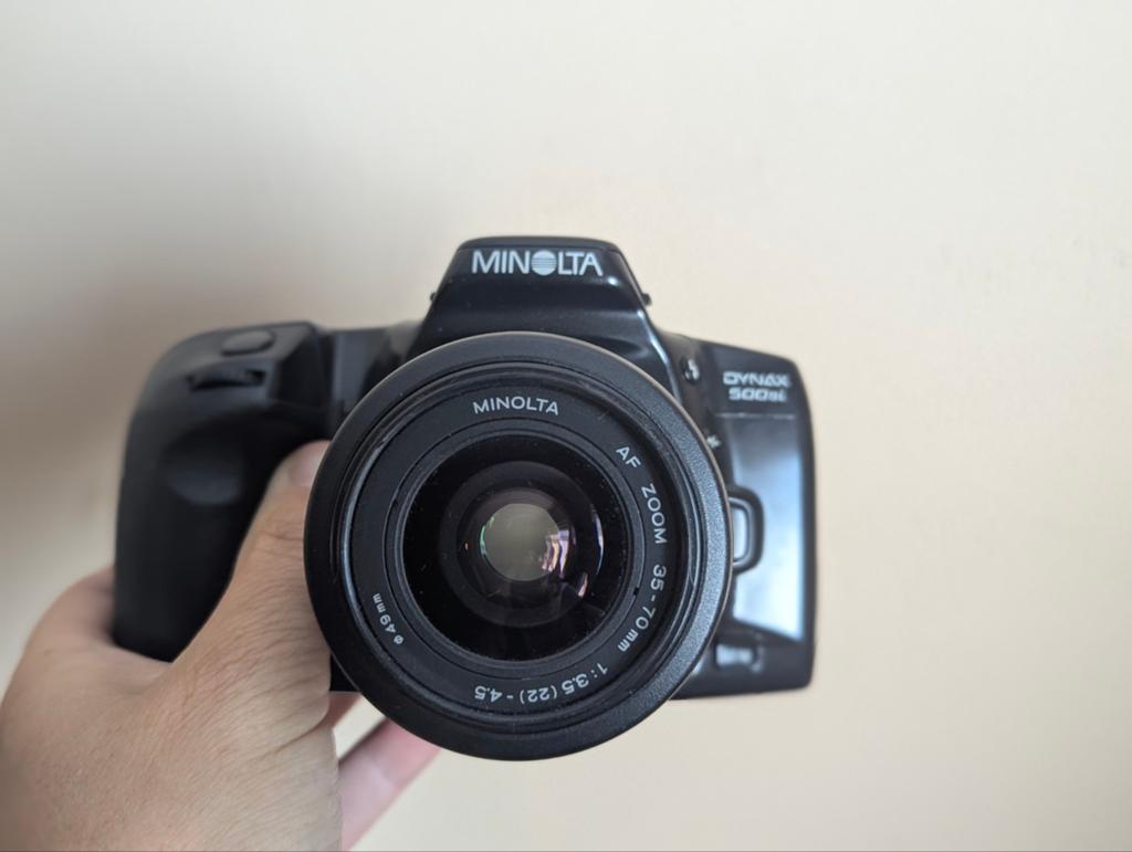 Minolta Dynax 500si analoge spiegelreflexcamera – net!, Ophalen of Verzenden, Gebruikt, Spiegelreflex, Minolta
