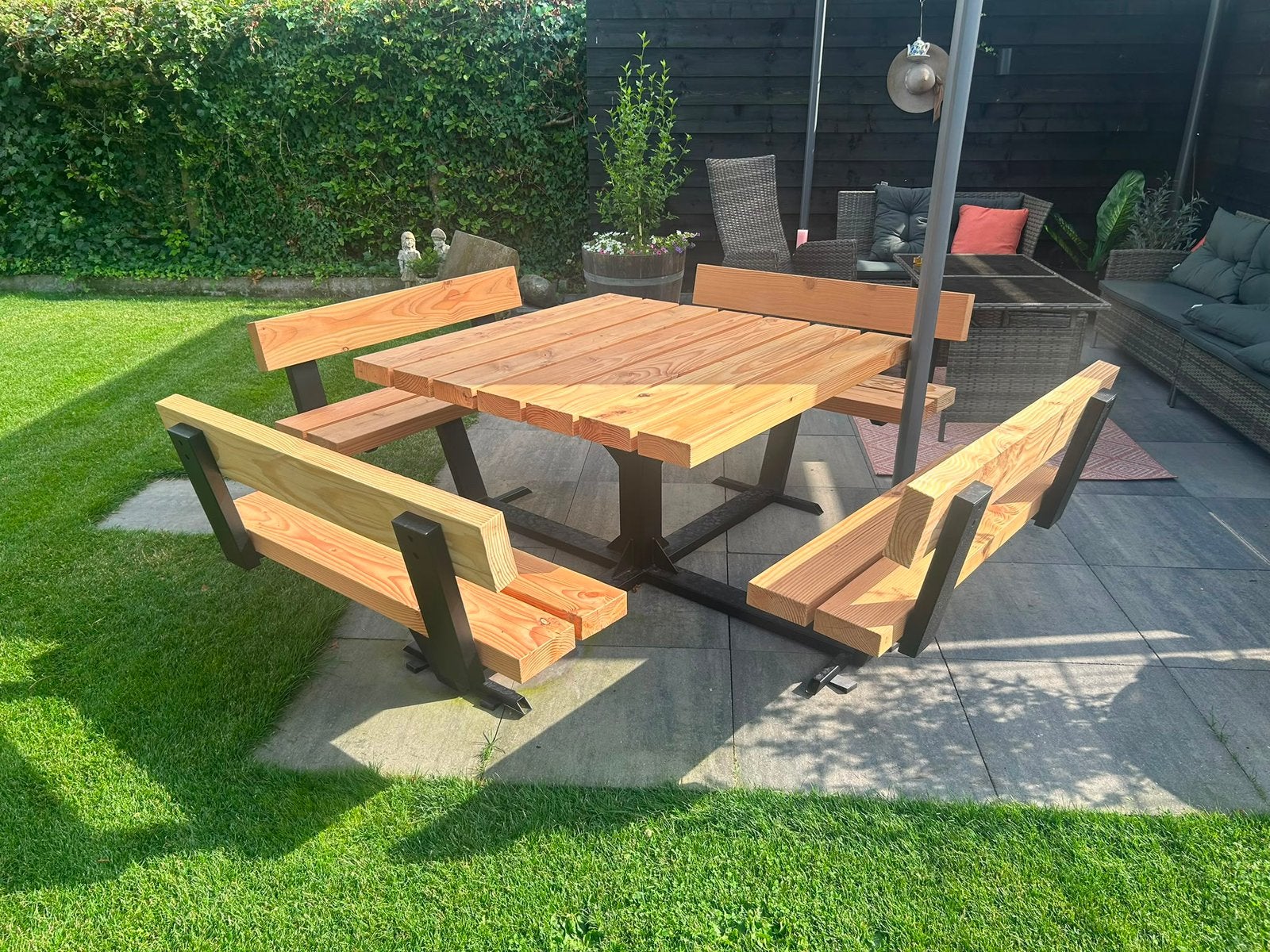 Picknicktafel, Tuin en Terras, Picknicktafels, Nieuw, Rechthoekig, Hout, Ophalen